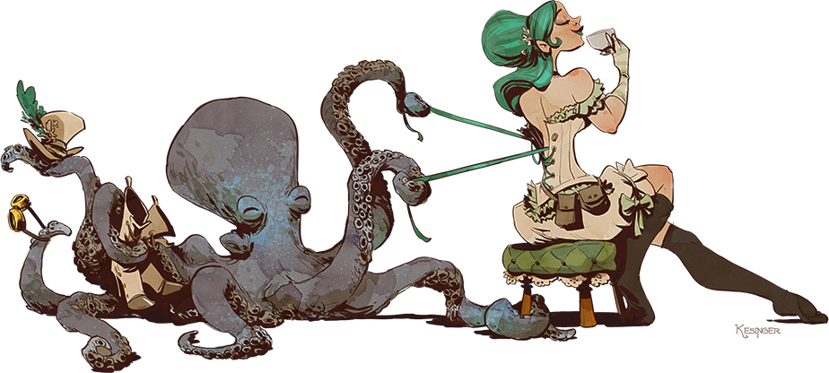 Deviant Artist-brian Kesinger - Otto And Victoria Tattoo (924x416), Png Download