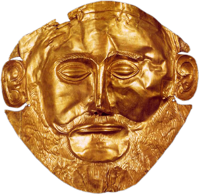 Agamemnon Mask - Mycenaean Art (681x673), Png Download