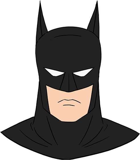 Drawn Batman Face - Batman Easy Drawing (678x600), Png Download