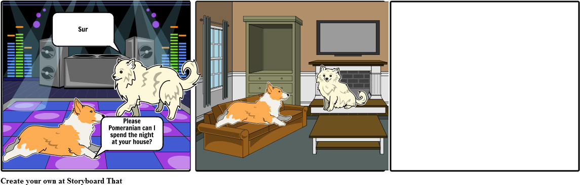 The Pomeranian And The Corgi - Cartoon (1164x385), Png Download