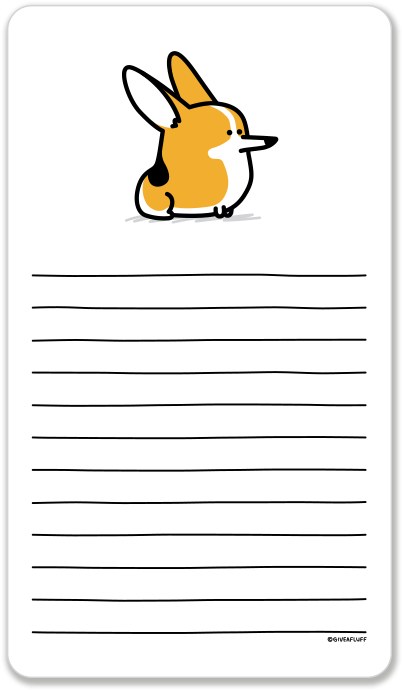 Take A Note With This Cute Corgi Lined Notepad - Notepad++ (800x800), Png Download