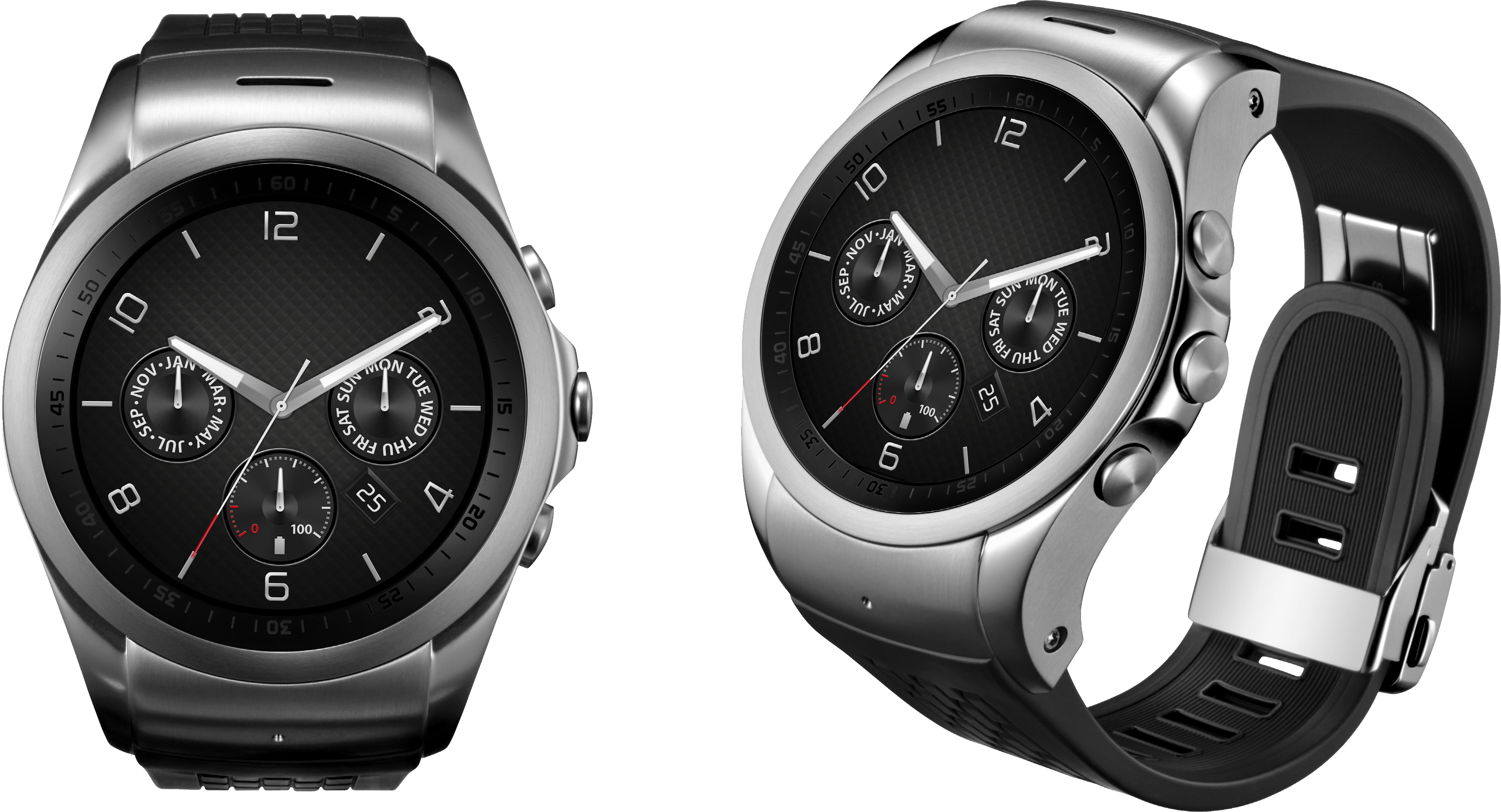 Watches Png Image - Lg Watch Urbane 2 W200 Black (3180x1721), Png Download