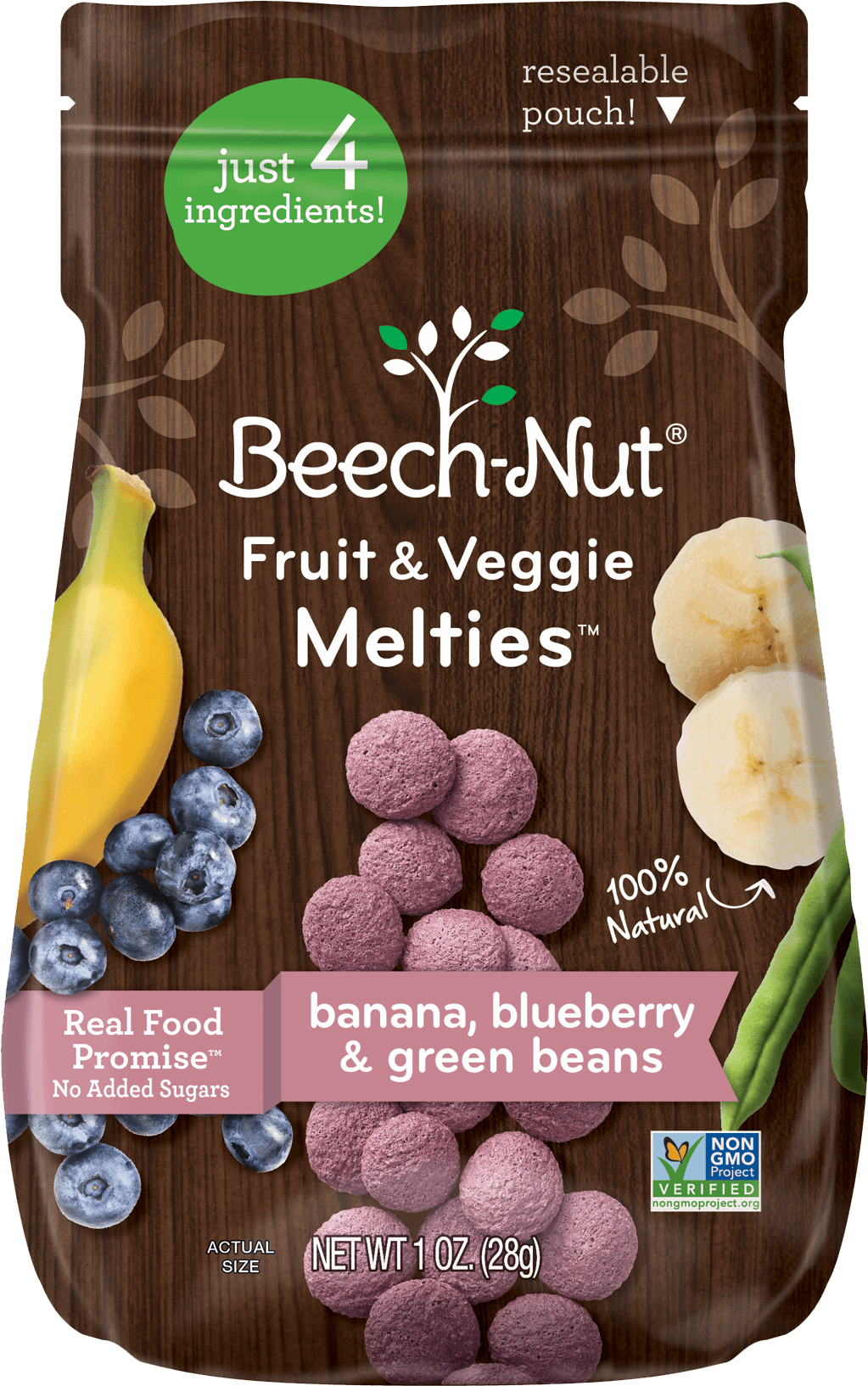 Banana, Blueberry & Green Beans Fruit & Veggie Melties - Beech Nut Melties (1023x1633), Png Download
