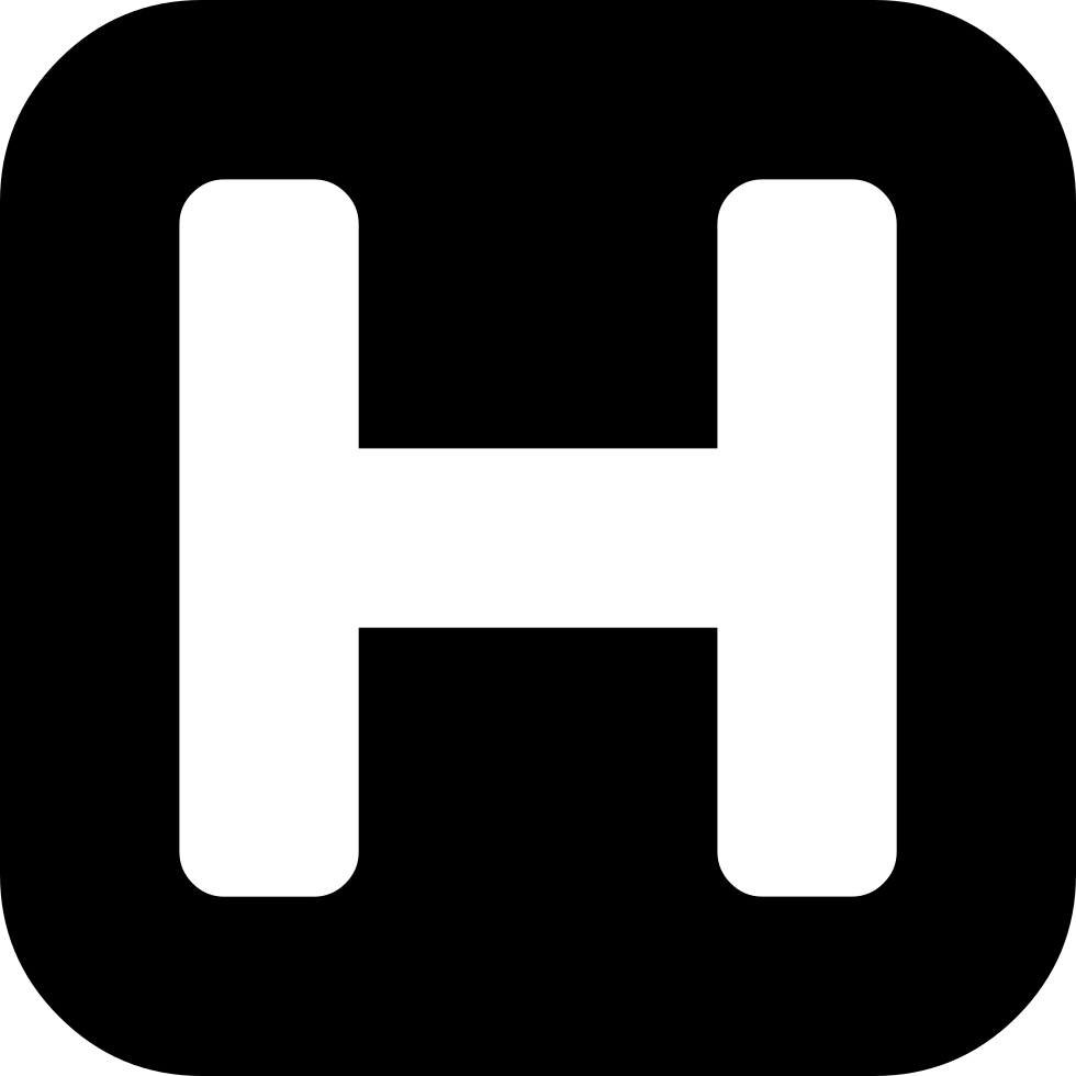 Hotel Letter H Sign Inside A Black Rounded Square Comments - Hotel H Icon (980x980), Png Download