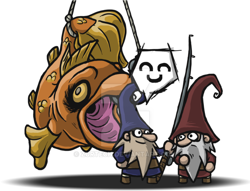 Gnome Fishing By Zurtech On Deviantart Clipart Library - Openclipart (800x686), Png Download