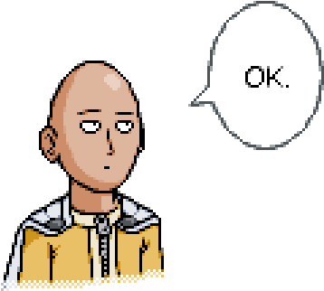 Saitama One Punch Man Face Facial Expression Cartoon - Saitama Face Pixel Art (384x339), Png Download