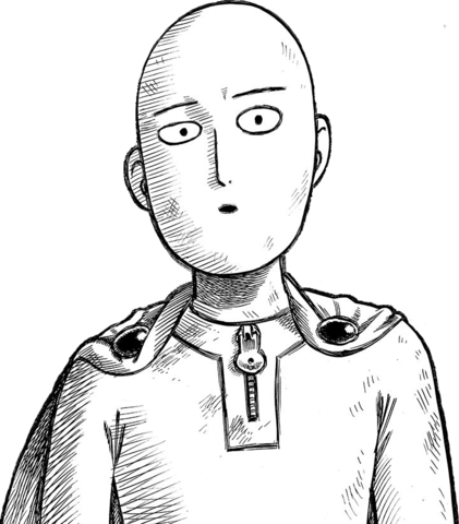 One Punch Man Clipart Saitamaone - Easy To Draw Saitama One Punch Man (421x480), Png Download