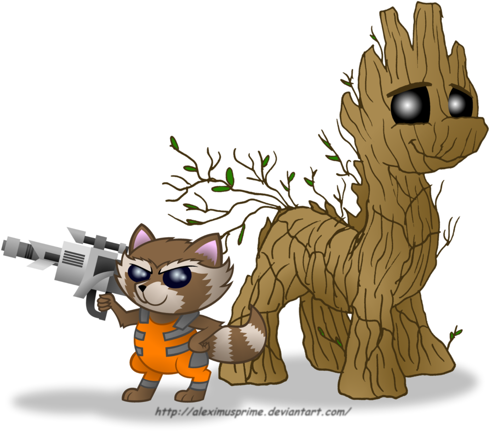 Aleximusprime, Commission, Groot, Guardians Of The - Rocket And Groot Meme (1024x941), Png Download