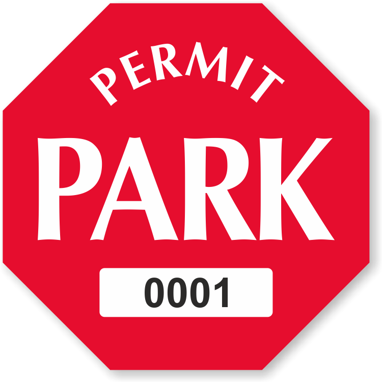 Permit Park Octagon Shaped Sticker - Hoa No Over Night Parking Lot Signs (800x800), Png Download