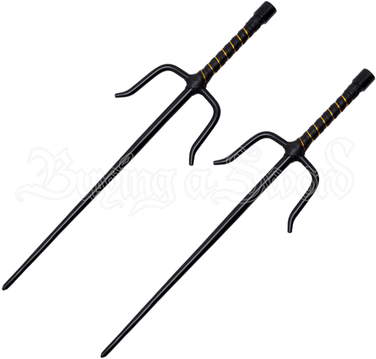 Ninja Octagon Black Sai Set - Sword (550x550), Png Download