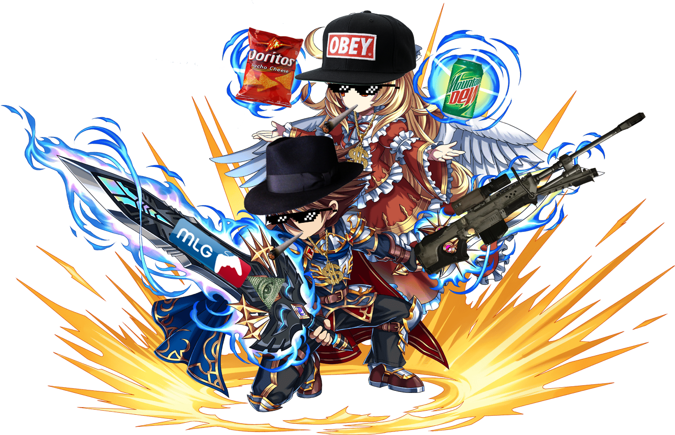 Fluffark And Ilia - Mlg Ark Brave Frontier (1346x876), Png Download