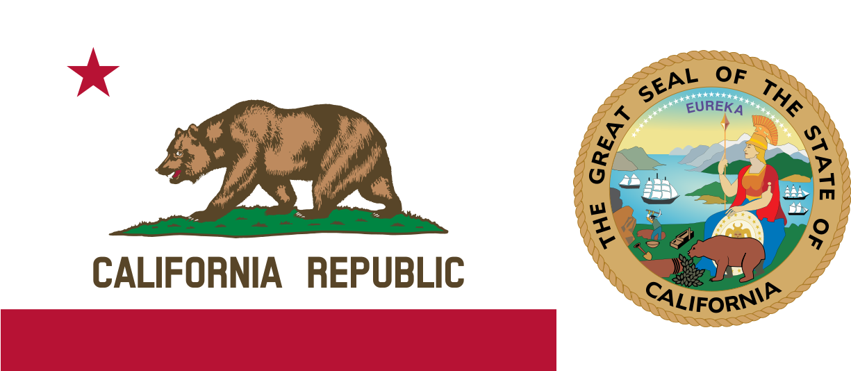 California Png Svg Black And White Library - California State Flag Png (1248x533), Png Download