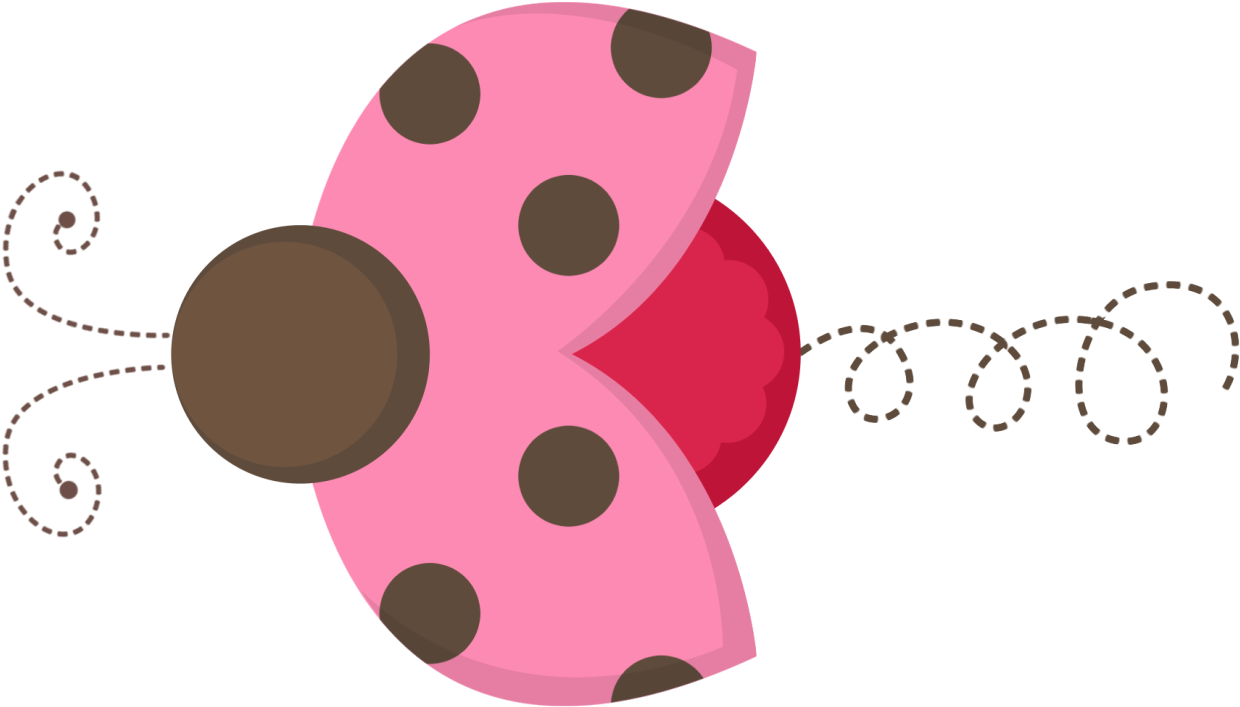 Png Freeuse Library And Brown Ladybug - Pink Lady Bug Clip Art (1305x870), Png Download