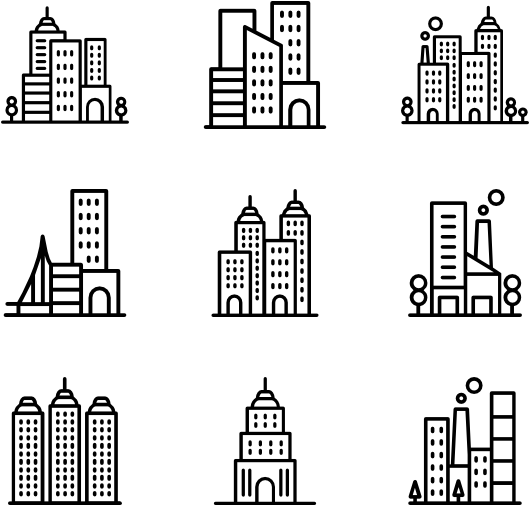 Cityscape - Icon (600x564), Png Download