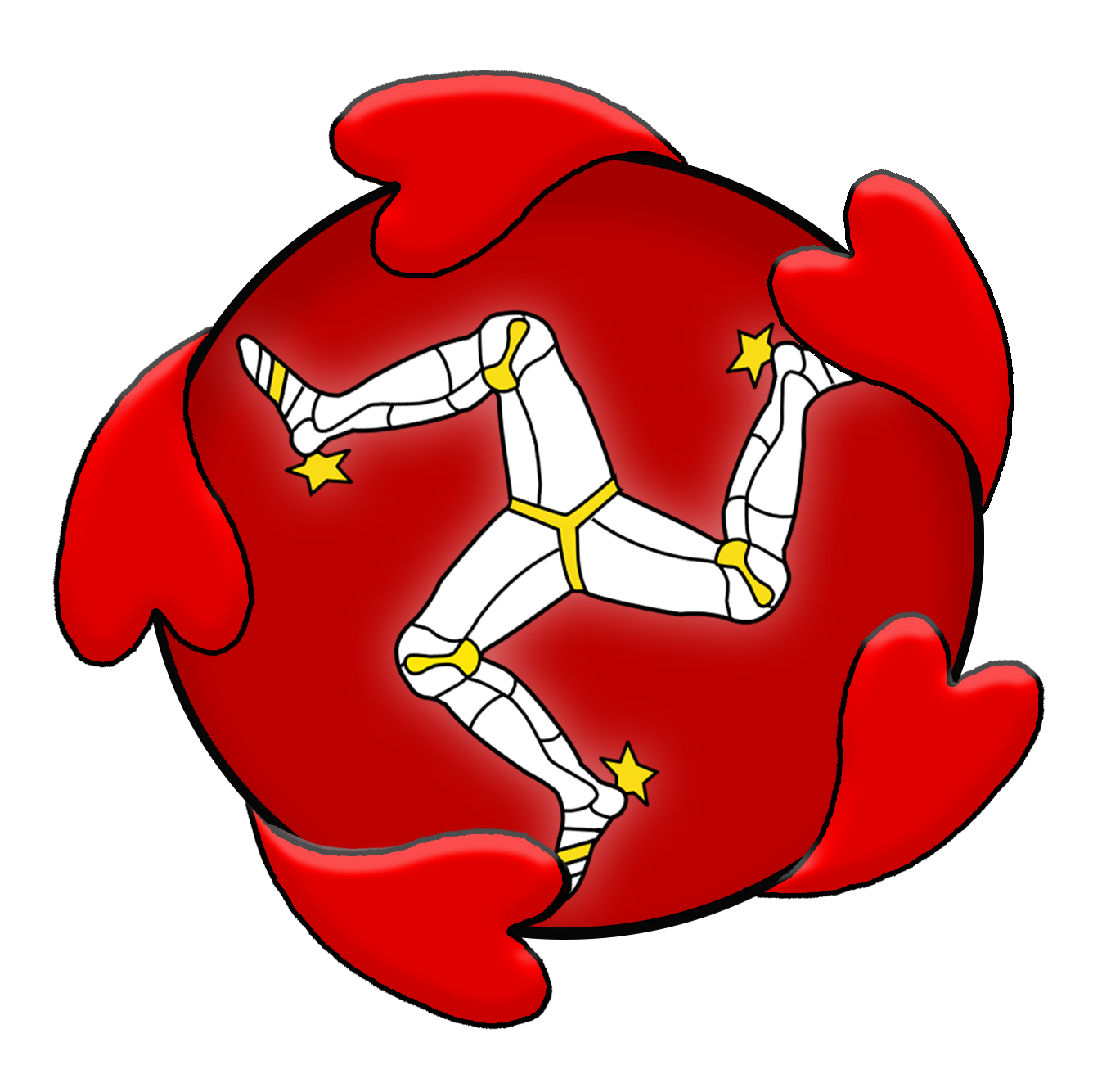 The Heart Support Group Logo - Isle Of Man Flag (2126x1654), Png Download