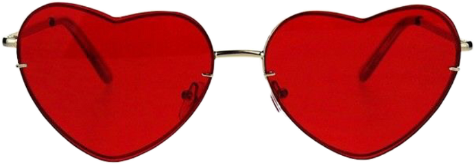 Aesthetic Tumblr Red Glasses Sunglasses - Circle (691x240), Png Download