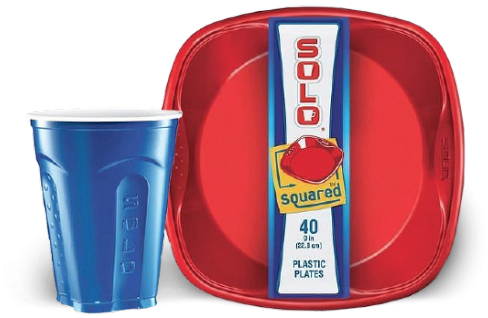 Solo Squared Plastic Plates - Solo Cup Solo Squared Plastic Plates (500x539), Png Download