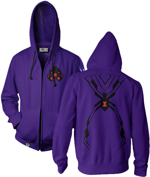 Home / Clothing / Overwatch Ultimate Widowmaker Zip-up - Jinx Widowmaker Hoodie (490x580), Png Download