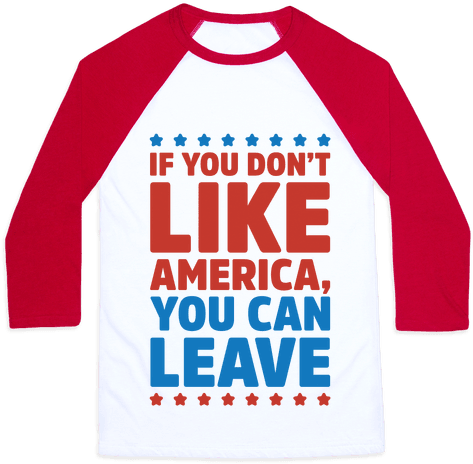 If You Don't Like America You Can Leave Baseball Tee - Girls Will Save The World (484x484), Png Download
