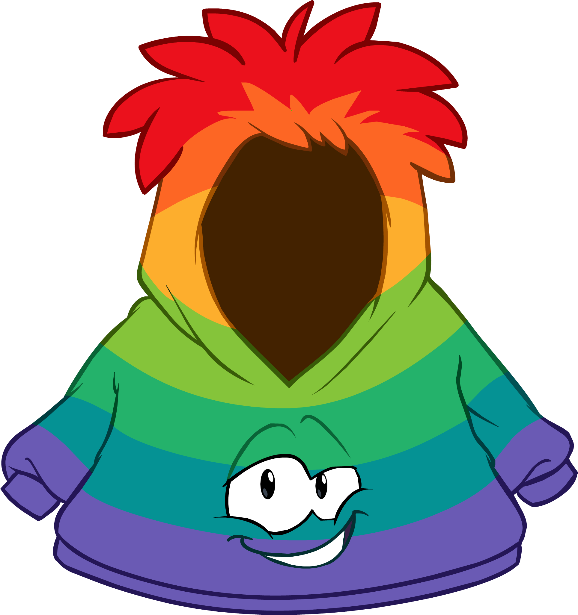 Rainbow Smirk Hoodie Icon (1928x2054), Png Download