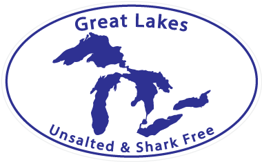 Great Lakes Sticker Watercolor - Great Lakes Unsalted And Shark Free (576x432), Png Download