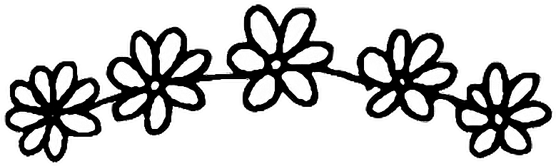 Tumblr Flower Stickers Download - Flower Sticker Black And White (930x452), Png Download