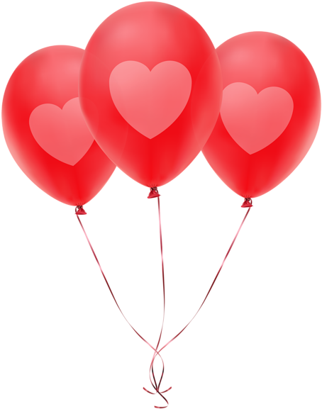 Birthday Clipart, Valentines Art, Red Balloon, Heart - Transparent Red Balloons (471x600), Png Download