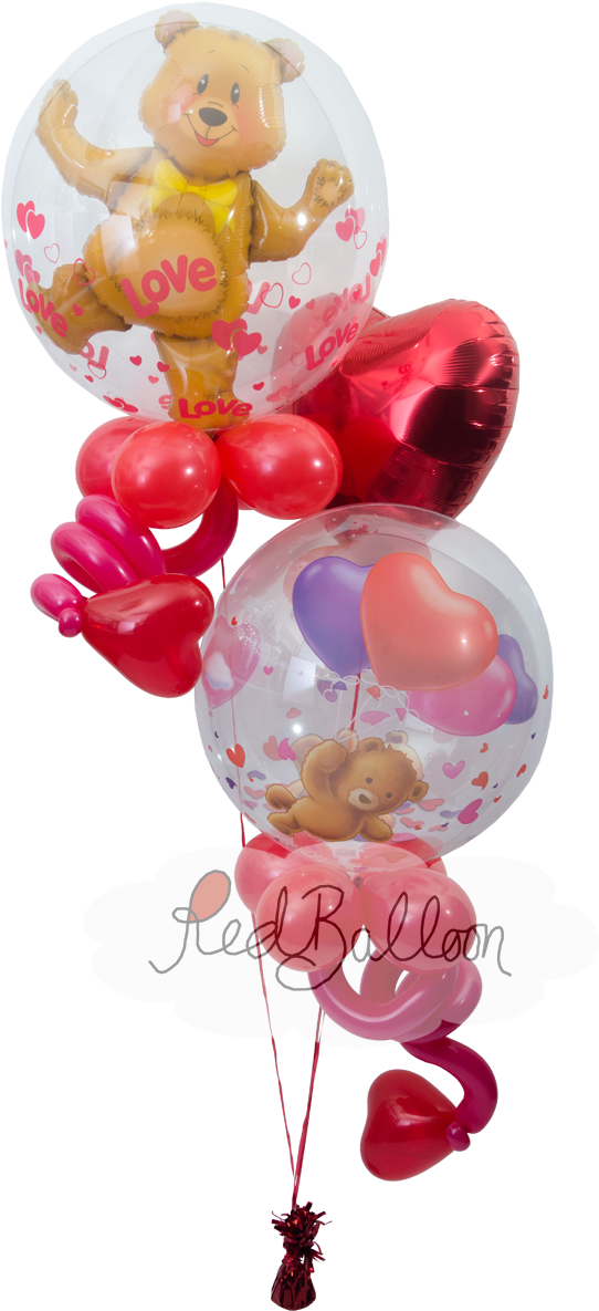 Teddy Bear Love Valentines Red Balloon Cork - Teddy Bear Images Png Love (1000x1230), Png Download