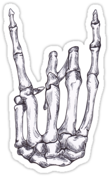 Rock Hand Png Skeleton Rock On Hand Sign Rock On Skeleton - Rock On Skeleton Hand (375x360), Png Download