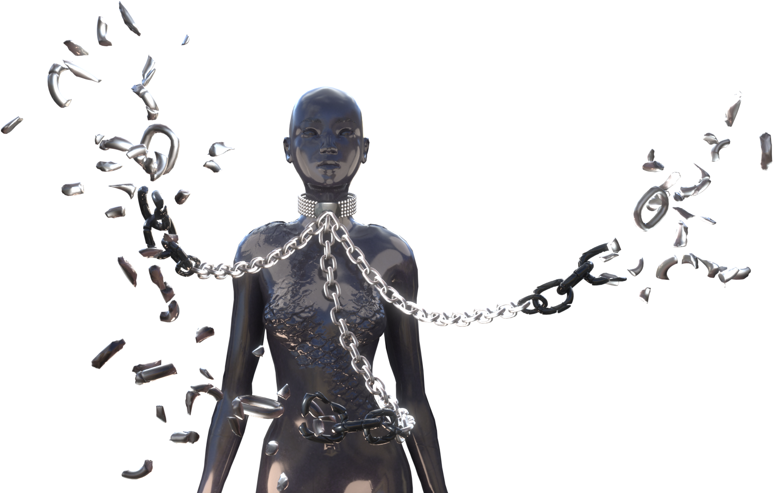 Broken Chains Png Clip Art Library - Black And White Broken Chain Png (2048x1024), Png Download