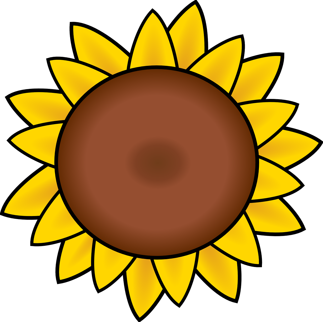 Drawn Sunflower Sunflower Petal - Sunflower Clipart (1280x1276), Png Download