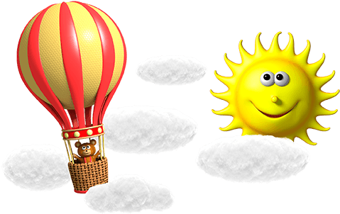 Osito En Globo, Sol Y Nubes - Sol En Un Globo (500x315), Png Download