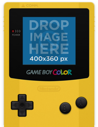 Videogame Mockup Of A Yellow Game Boy Color - Game Boy Color (640x480), Png Download