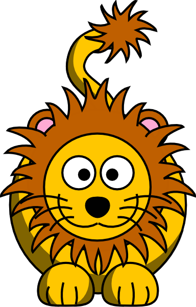 Lion Face Clipart - Cartoon Lion (384x599), Png Download