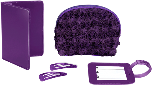 Travel Tricia 5-piece Travel Gift Set - Conair Travel Smart Purple Roses 5-piece Travel Gift (550x550), Png Download