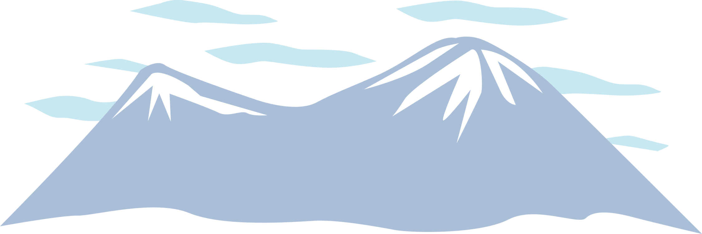 Diagram Mountain Silhouette - Горы Клипарт (2250x750), Png Download