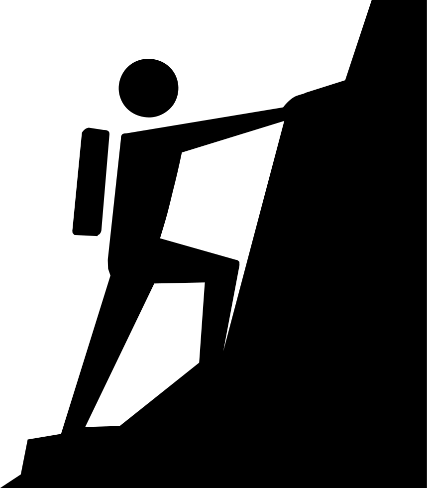 Mountain Climbing Comments - Climbing A Mountain Clipart (858x980), Png Download