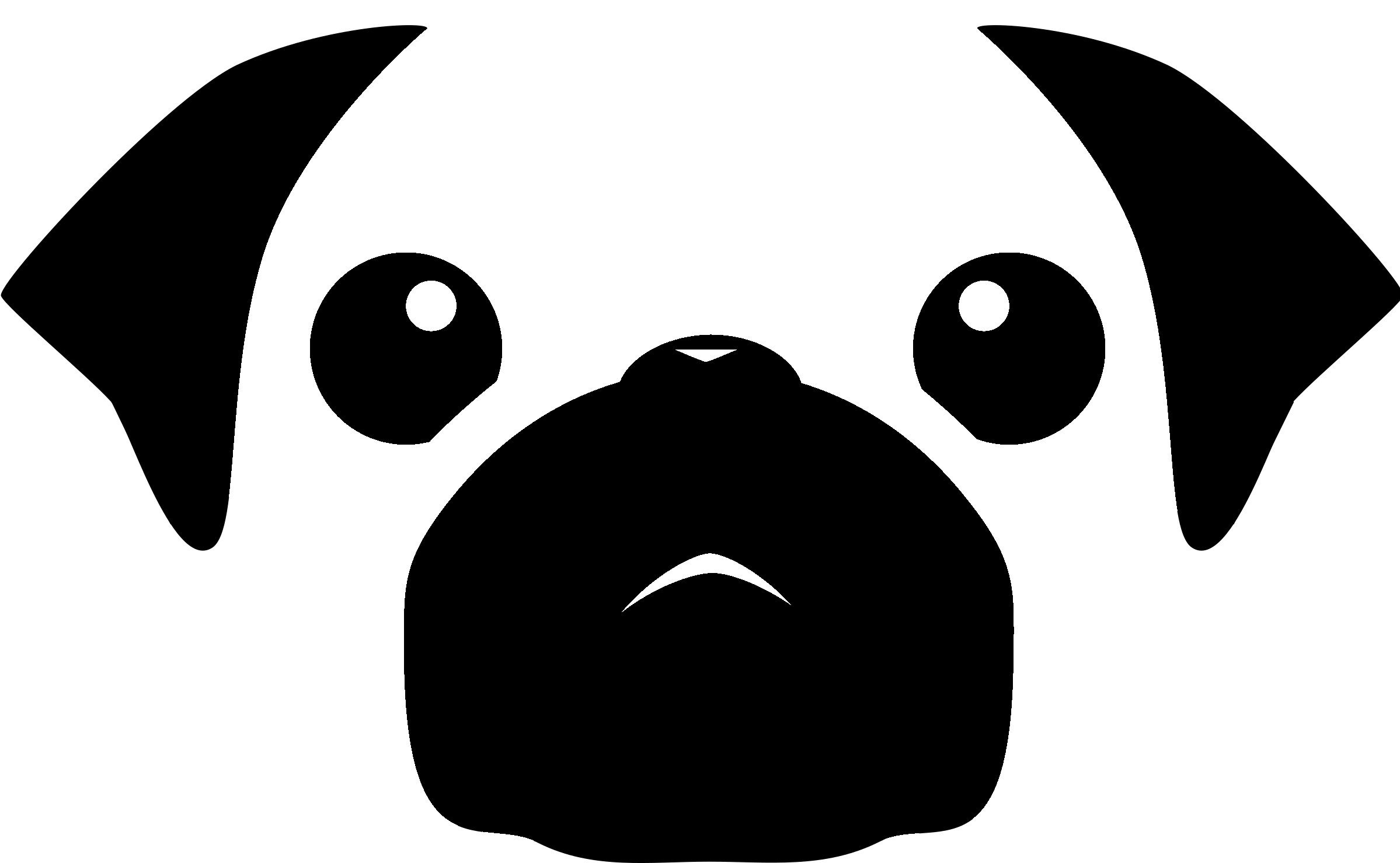 Clip Black And White Library Logo Png Transparent Svg - Pug (2400x2400), Png Download