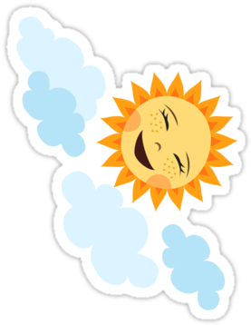 Cute Sticker Featuring A Cute, Laughing Cartoon Sun - Thank You From The Sun (375x360), Png Download