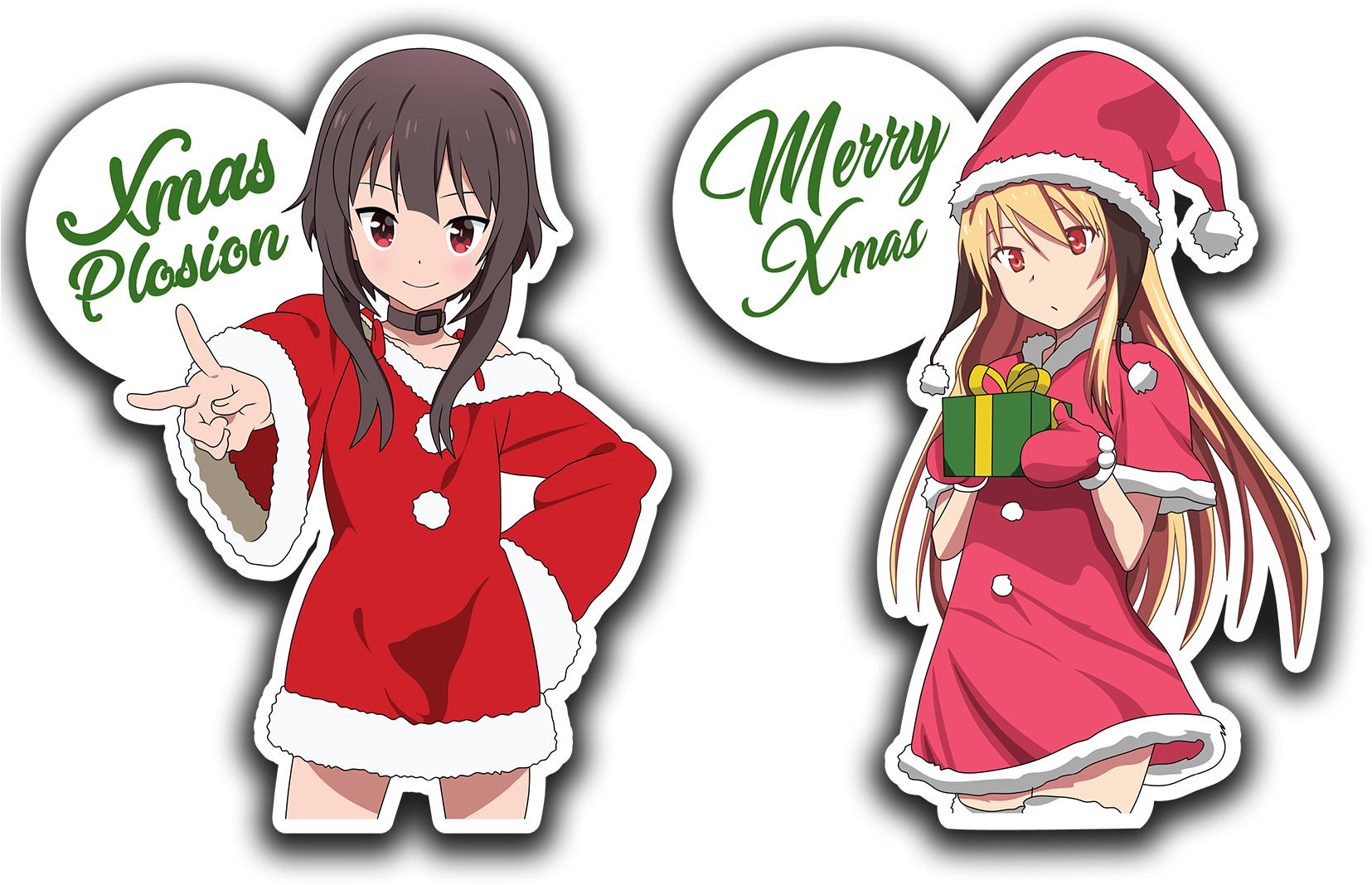 Image Of Mashiro & Megumin Diecut - Cartoon (1800x1396), Png Download