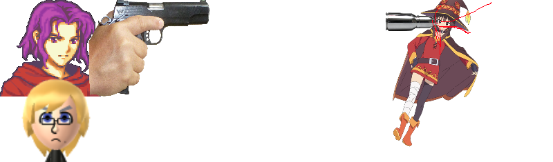 Sakuraichu's Stand Erk Kills Megumin By Shooting Her - Heath Fire Emblem (800x235), Png Download