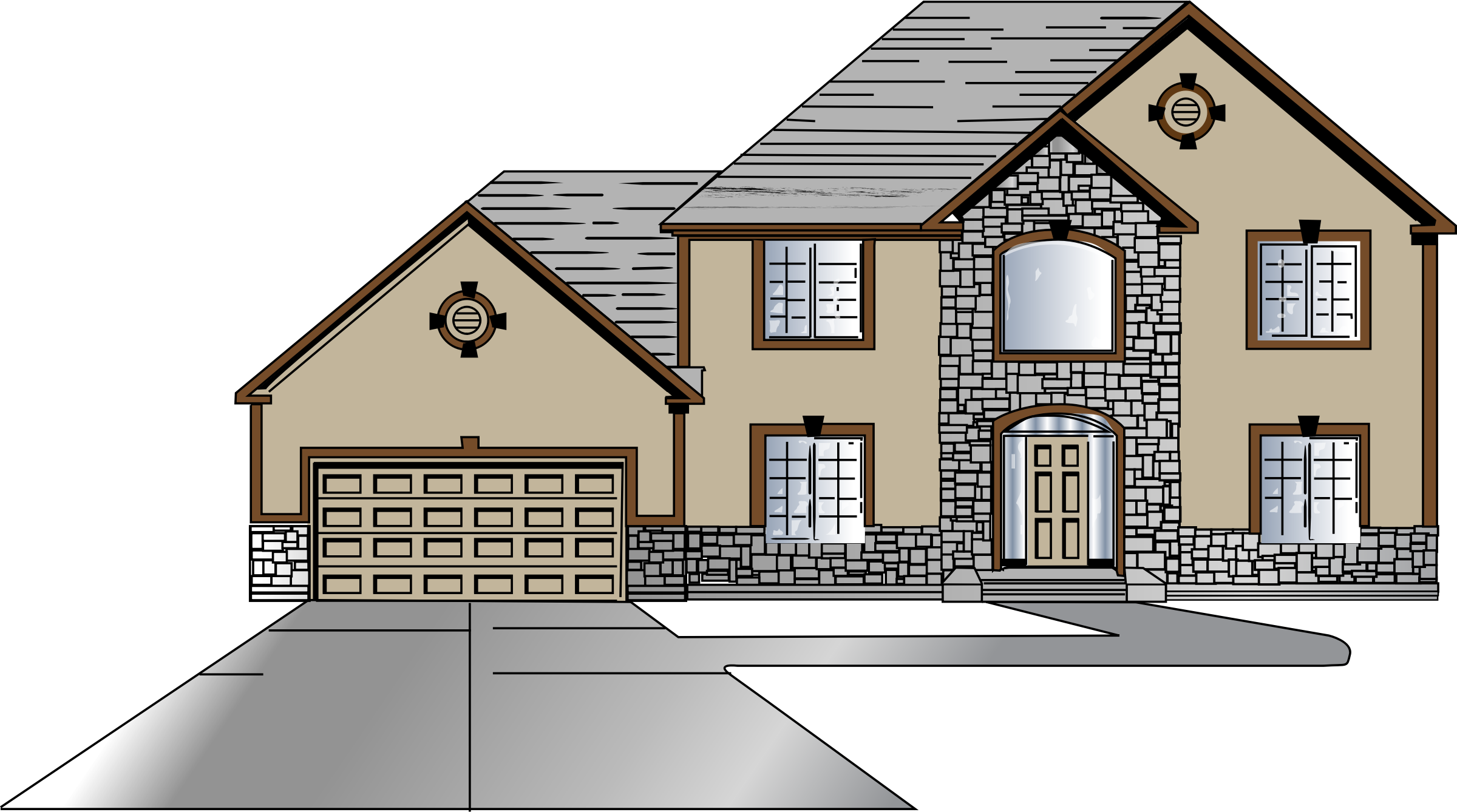 Download HD Vector Free Download Big Houses Design Clipart In Simple - 2  Story House Clip Art Transparent PNG Image - NicePNG.com, image size:2400x1338