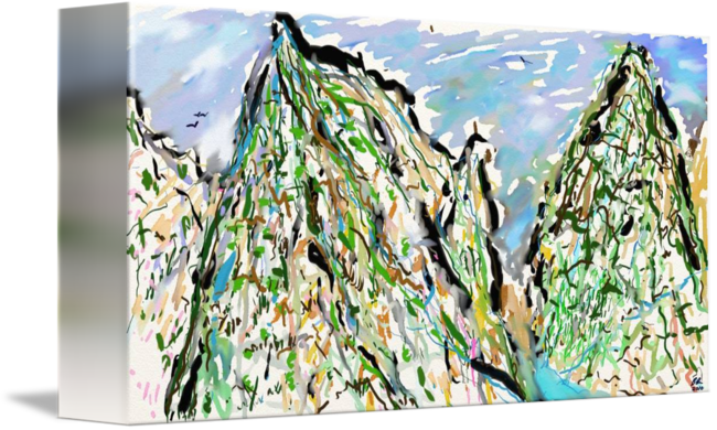 Magical Mountains - Drawing (650x390), Png Download