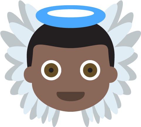 Baby Angel Dark Skin Tone Emoji Emoticon Vector Icon - Infant (481x433), Png Download