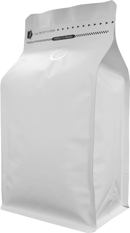 500g Box Bottom Bag With Zip And Valve, Matt White - Bag (800x800), Png Download
