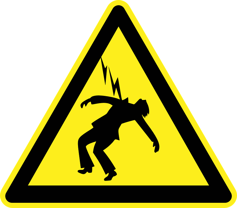 Electricity, Flash, Lightning, Danger, Warning, Yellow - High Voltage (640x563), Png Download