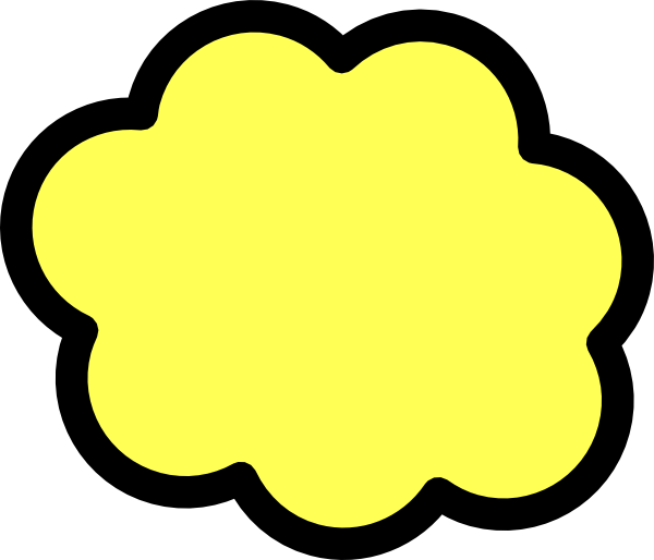Yellow Cloud Clip Art At Clker - Cloud Clip Art (600x514), Png Download
