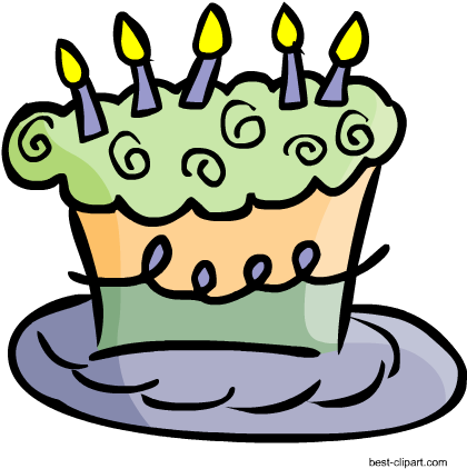 Funky Birthday Cake With Candles, Free Png Clip Art - Happy Birthday Cards To Print (450x450), Png Download