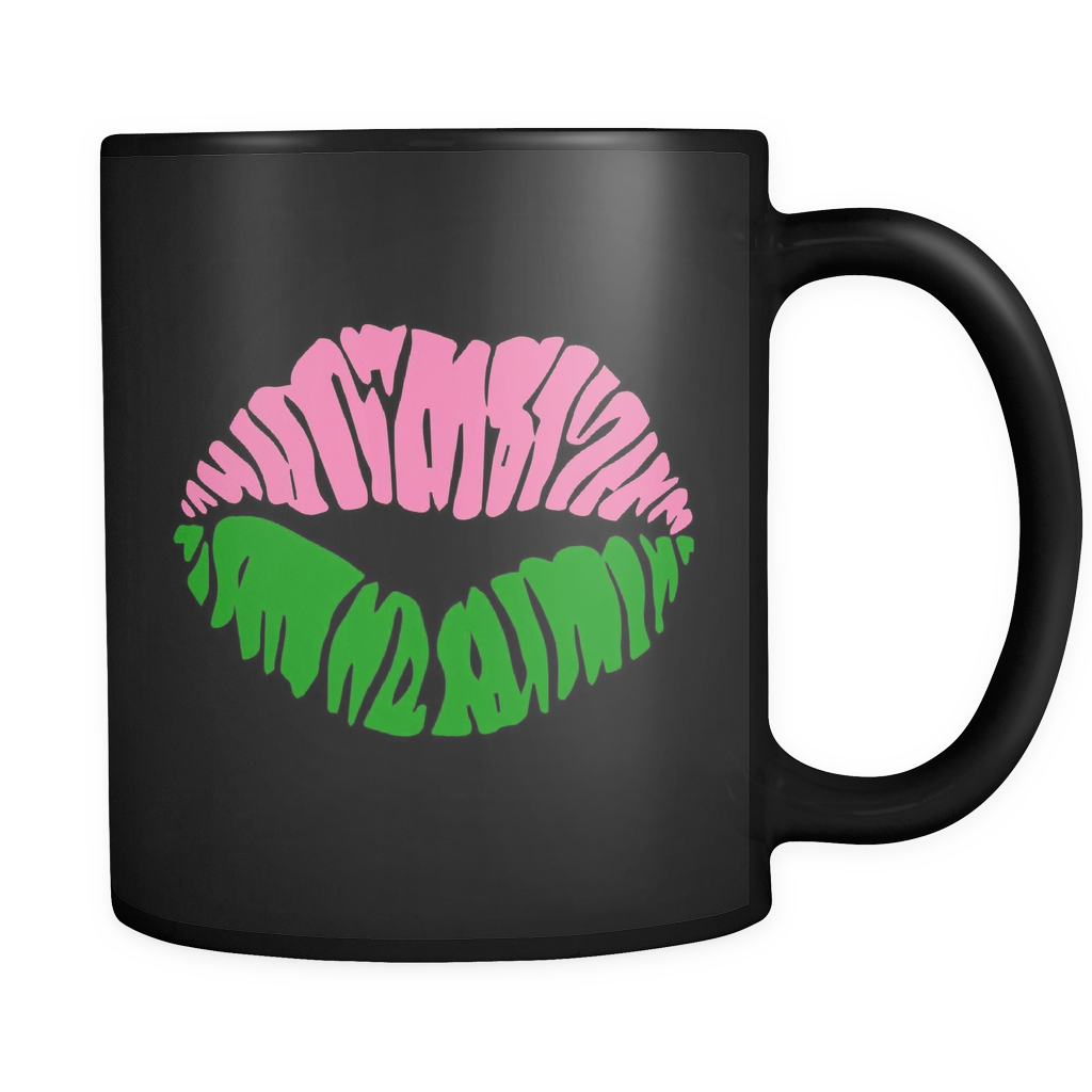 Pink And Green Lips Mug - Mug (1024x1024), Png Download