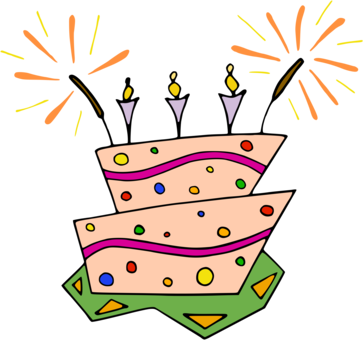 Birthday Cake Birthday Candles Party - Birthday Cake Clip Art (363x340), Png Download